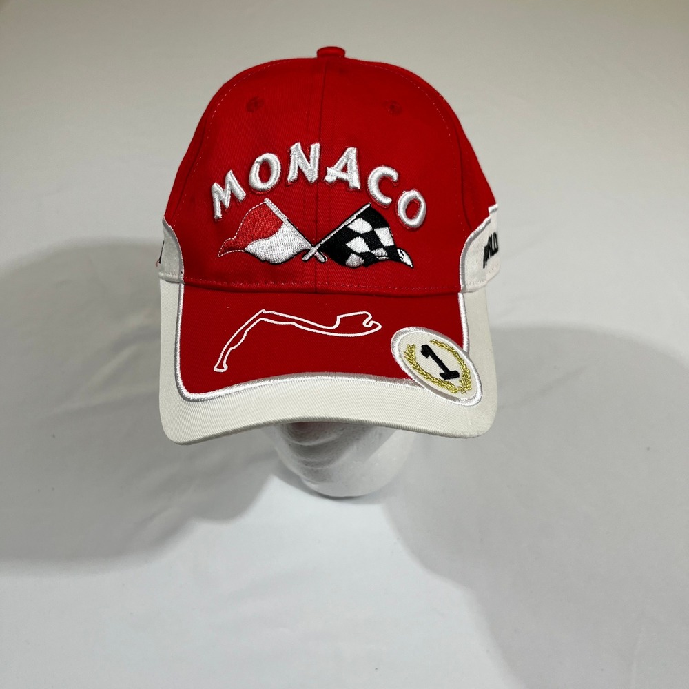 Monaco Grand Prix Racing Cap Red White Embroidered Monte Carlo Hat